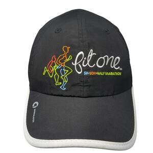 Fit One 5k 10K Half Marathon Strapback Baseball Cap Black One Size Green Layer